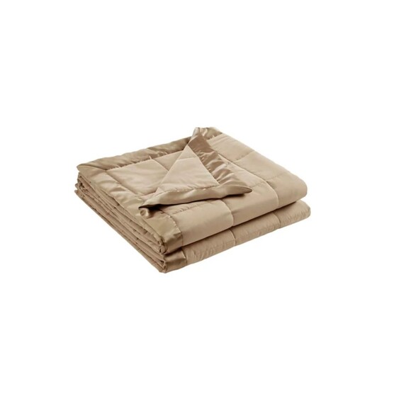 Madison Park Window Down Alternative Blanket Brown with Satin Trim Size Twin - Picture 2 of 7